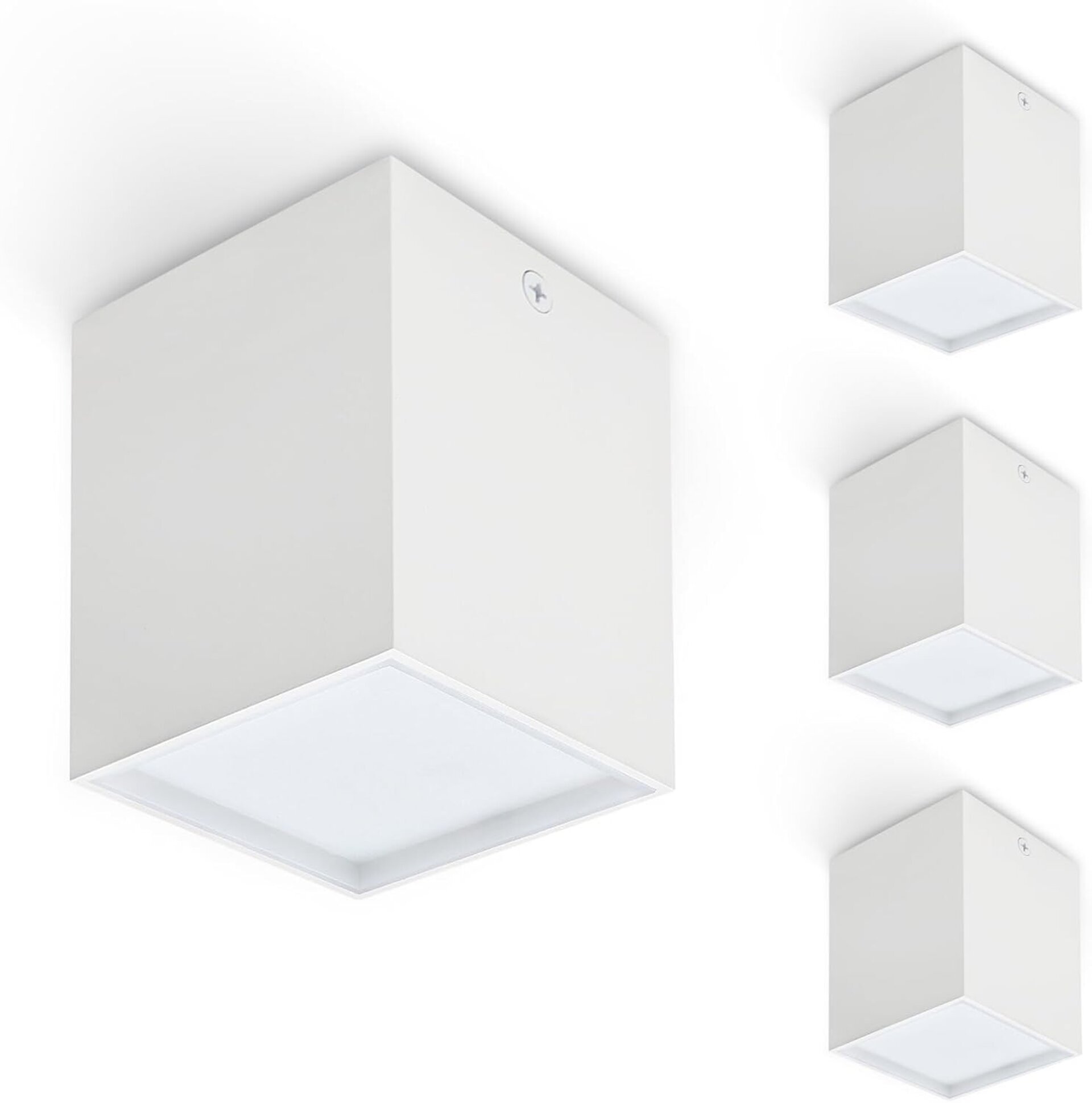 Pack 4 Focos techo blancos LED metal 10w - 2