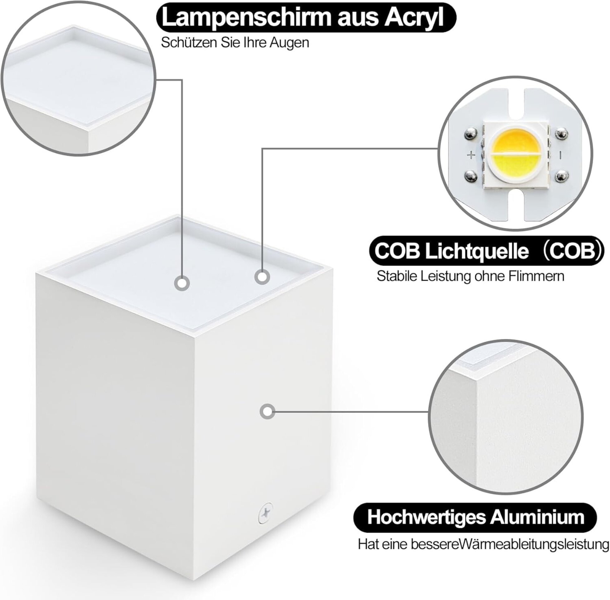 Pack 4 Focos techo blancos LED metal 10w - 5